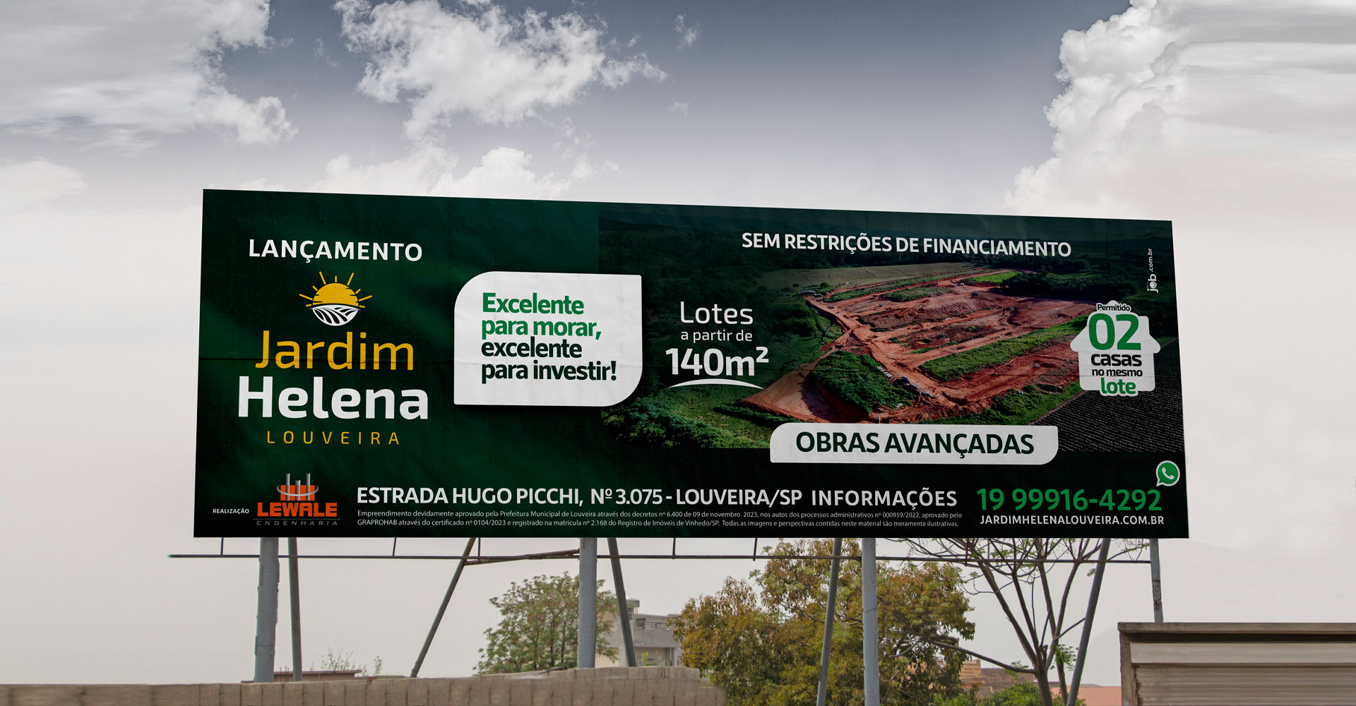 Identidade Visual e criação  Campanha de Lançamento Jardim Helena Louveira