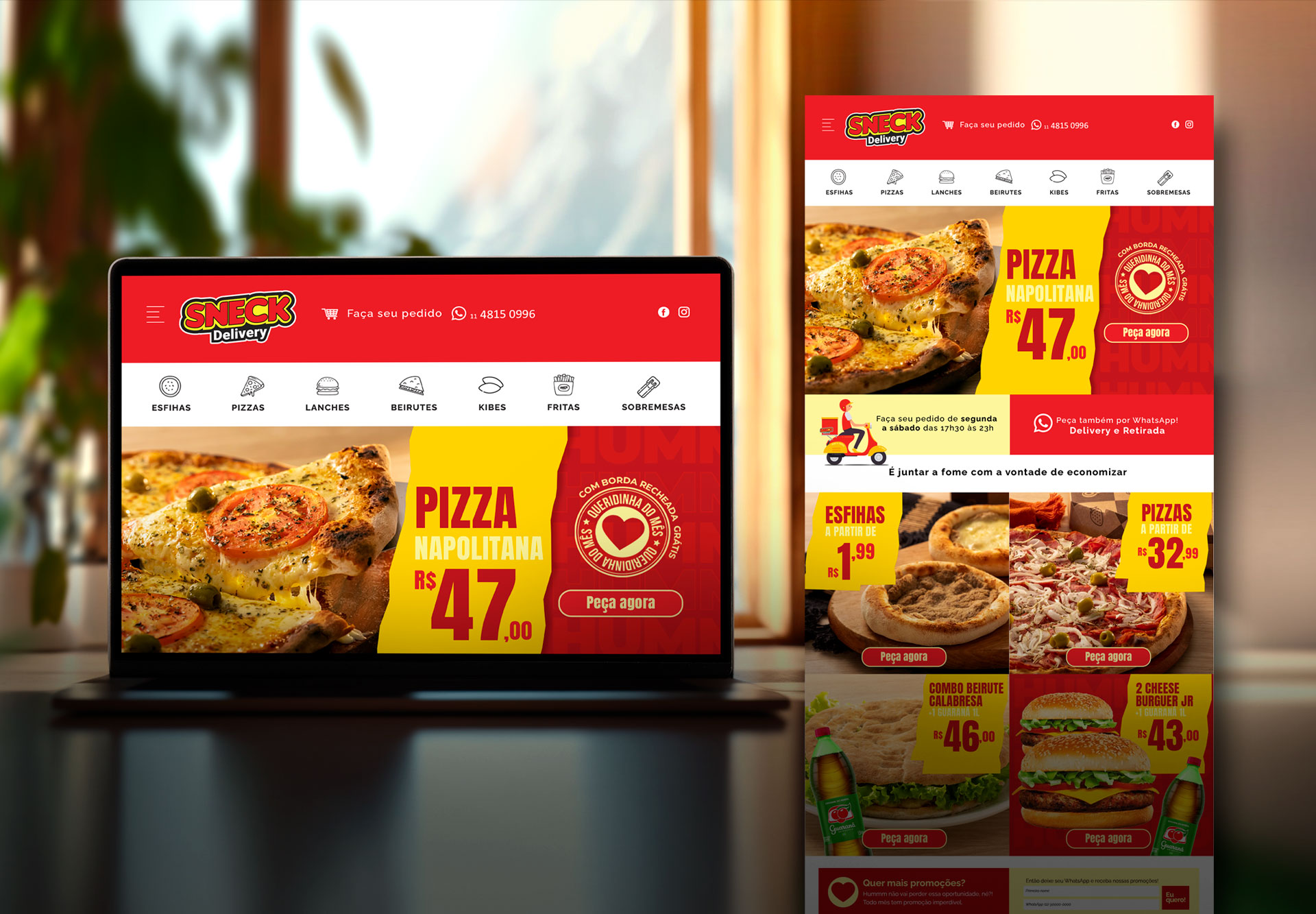 Identidade Visual Sneck Delivery e criação de site