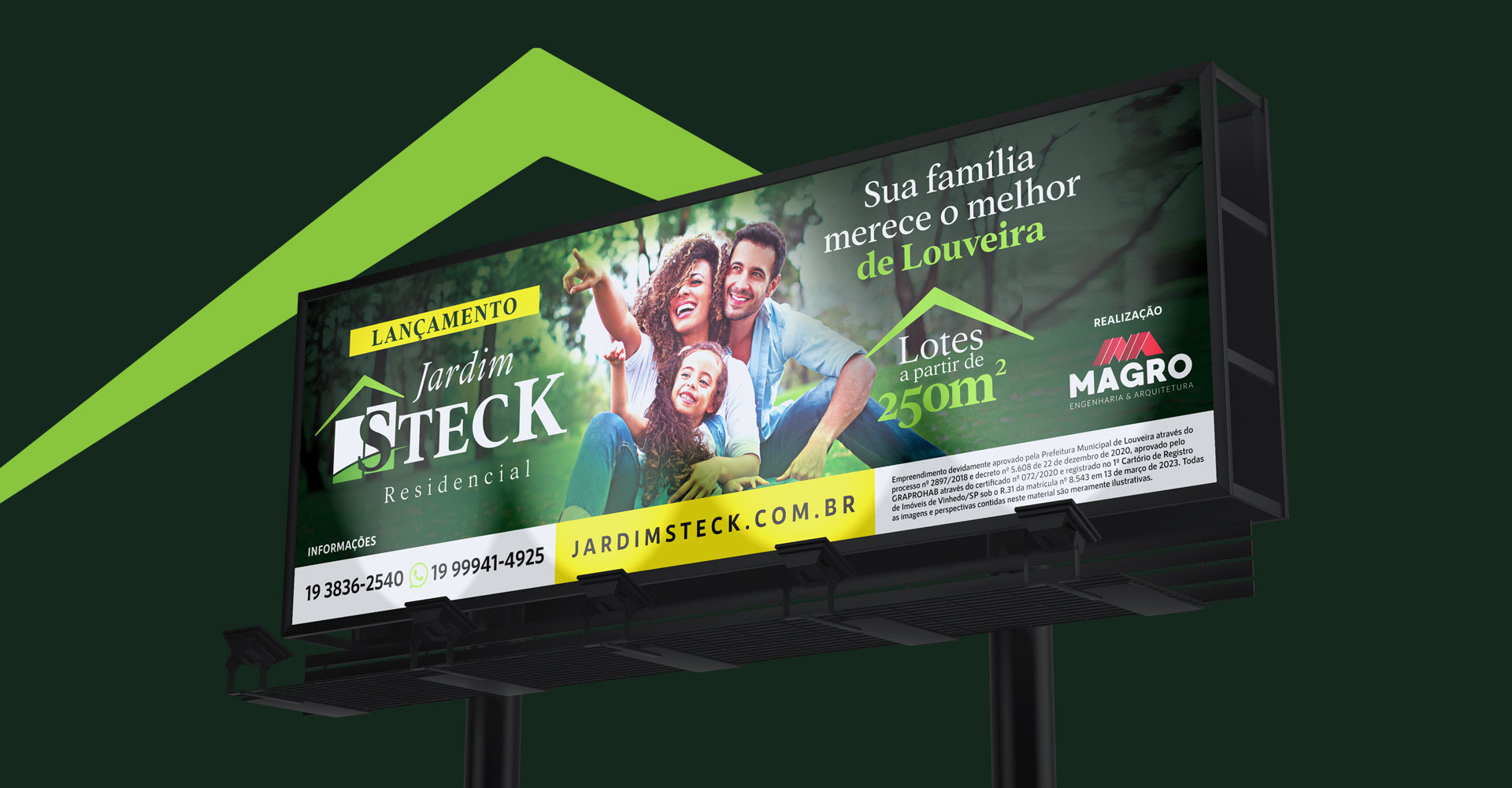 Identidade Visual e criação  Campanha de Lançamento Jardim Steck Louveira