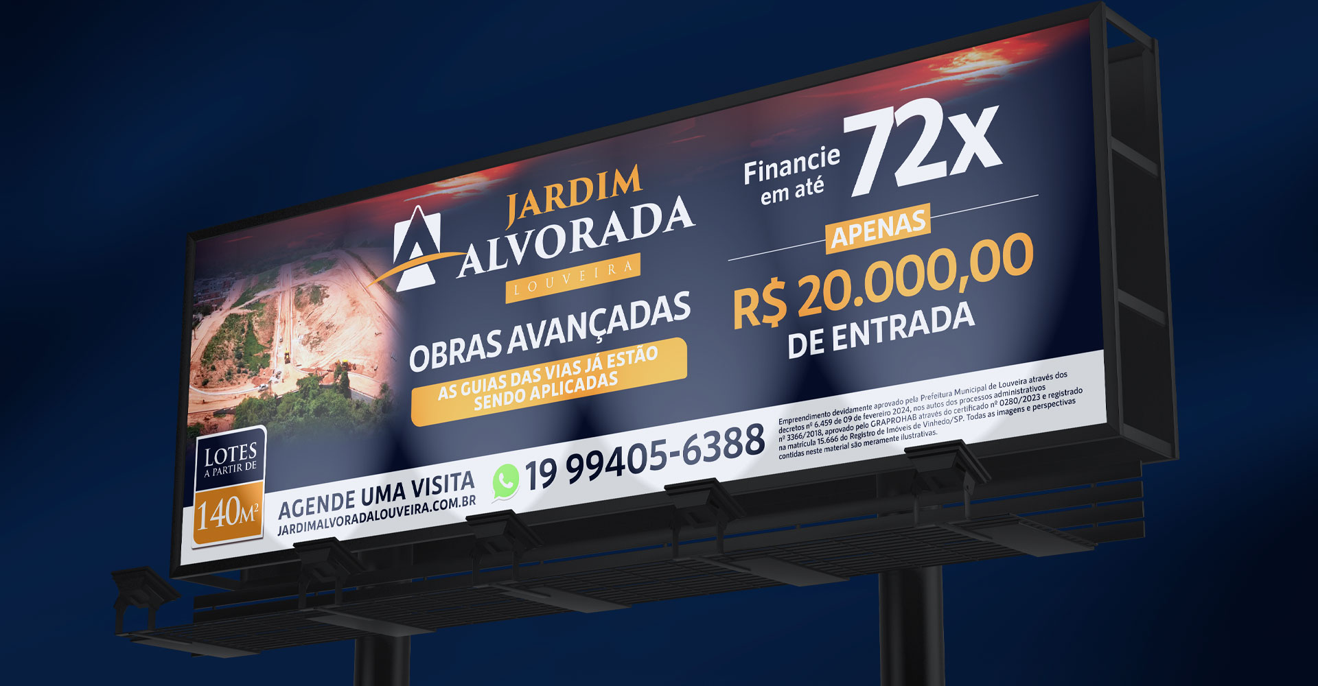 Identidade Visual e criação Campanha de Lançamento Jardim Alvorada Louveira